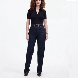 NWT: Madewell Curvy 90s Straight Leg Jeans Dark Indigo Wash Size 23 (P620)